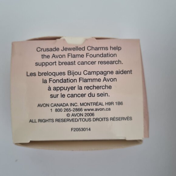 Vintage Gold Tone Pink Rhinestone Avon Breast Cancer Crusade Jewelled Charms - Picture 3 of 4